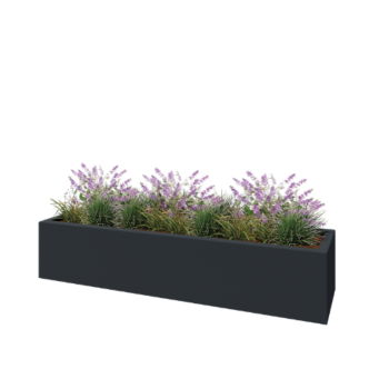 Stakloplastična tegla za cvijeće - Pravougaonik - 200 x 50 x 40 cm - RAL7016 mat (antracit siva) - S dnom