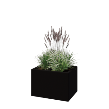 Stakloplastična tegla za cvijeće - Pravougaonik - 60 x 40 x 40 cm - RAL9005 mat (crna) - S dnom