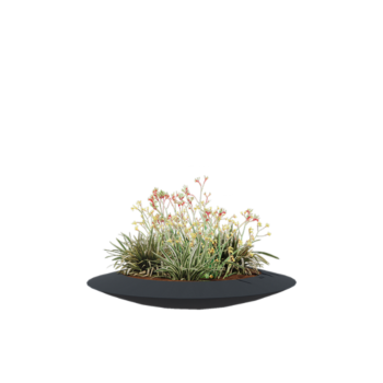 Stakloplastična tegla za cvijeće - Zdjela - Ø 120 x 20 cm - RAL7016 mat (antracit siva) - S dnom