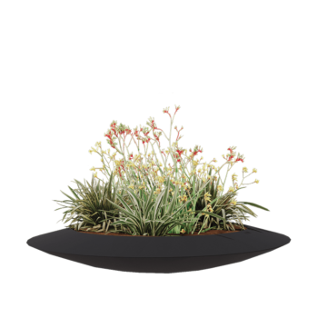 Stakloplastična tegla za cvijeće - Zdjela - Ø 120 x 20 cm - RAL7016 mat (antracit siva) - S dnom