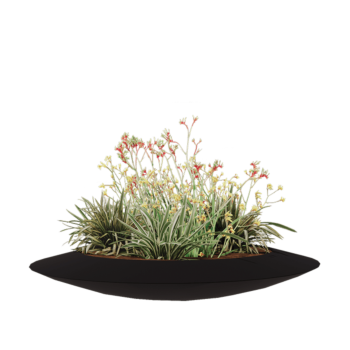 Stakloplastična tegla za cvijeće - Zdjela - Ø 120 x 20 cm - RAL9005 mat (crna) - S dnom