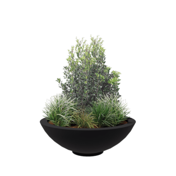 Stakloplastična tegla za cvijeće - Zdjela - Ø 120 x 40 cm - RAL7016 mat (antracit siva) - S dnom