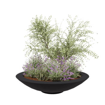 Stakloplastična tegla za cvijeće - Zdjela - Ø 153 x 34 cm - RAL7016 mat (antracit siva) - S dnom