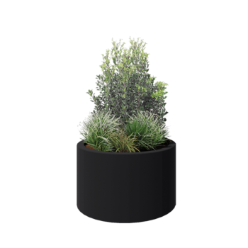 Stakloplastična tegla za cvijeće - Okrugli - Ø 100 x 60 cm - RAL7016 mat (antracit siva) - S dnom