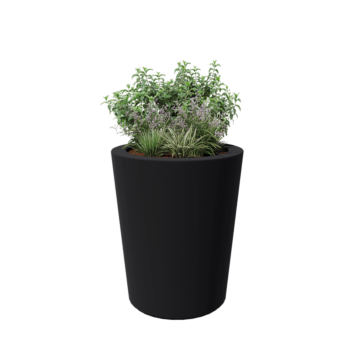 Stakloplastična tegla za cvijeće - Konusan - Ø 89 x 100 cm - RAL7016 mat (antracit siva) - S dnom