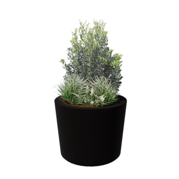 Stakloplastična tegla za cvijeće - Konusan - Ø 95 x 70 cm - RAL9005 mat (crna) - S dnom