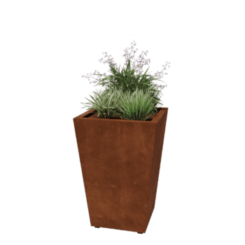Zavarena corten čelična tegla za cvijeće Čun je 60 x 60 x 80 cm