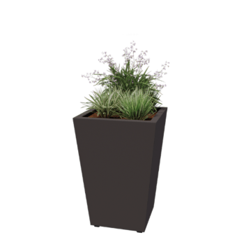 Čelična tegla za cvijeće - Konus - 60 x 60 x 81,5 cm - Zavareno - RAL7016 mat (antracit siva) - S donjom pločom