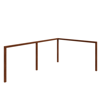 Pergola od corten čelika - Kut - 600 x 412 x 242 cm - Bez betonskog postolja
