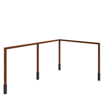 Pergola od corten čelika - Kut - 600 x 412 x 242 cm - S betonskim postoljem