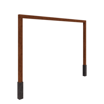 Pergola od corten čelika - Ravno - 400 x 230 cm - S betonskim postoljem