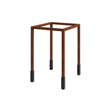 Pergola od corten čelika - Kvadrat - 224 x 200 x 230 cm - S betonskim postoljem
