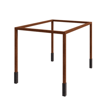 Pergola od corten čelika - Pravokutnik - 424 x 300 x 230 cm - S betonskim postoljem
