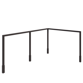 Pergola od čelika - Kut - 600 x 412 x 230 cm - Druga RAL boja - S betonskim postoljem