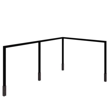 Pergola od čelika - Kut - 600 x 412 x 230 cm - RAL9005 mat (crna) - S betonskim postoljem