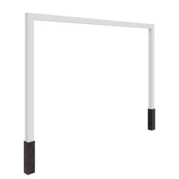 Pergola od čelika - Ravno - 400 x 230 cm - RAL9010 mat (bijela) - S betonskim postoljem