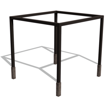 Pergola od čelika - Kvadrat - 324 x 300 x 230 cm - RAL9005 mat (crna) - Bez betonskog postolja