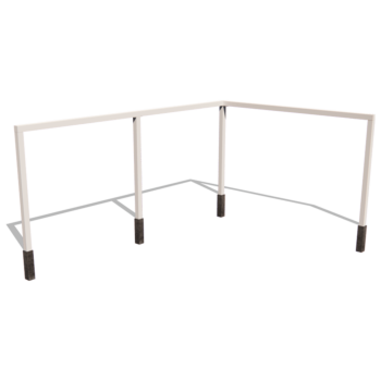 Pergola od čelika - Kut - 600 x 412 x 230 cm - Druga RAL boja - S betonskim postoljem