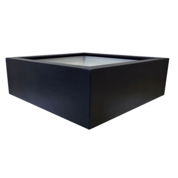 Stakloplastična tegla za cvijeće - Kvadrat - 120 x 120 x 40 cm - RAL9005 mat (crna) - S dnom