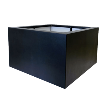 Stakloplastična tegla za cvijeće - Kvadrat - 120 x 120 x 60 cm - RAL9005 mat (crna) - S dnom