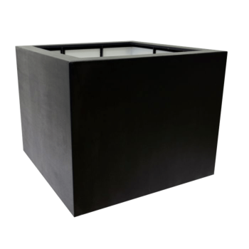 Stakloplastična tegla za cvijeće - Kvadrat - 120 x 120 x 80 cm - RAL9010 mat (bijela) - S dnom
