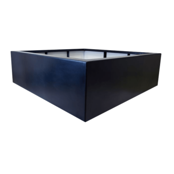 Stakloplastična tegla za cvijeće - Kvadrat - 140 x 140 x 60 cm - RAL9005 mat (crna) - S dnom