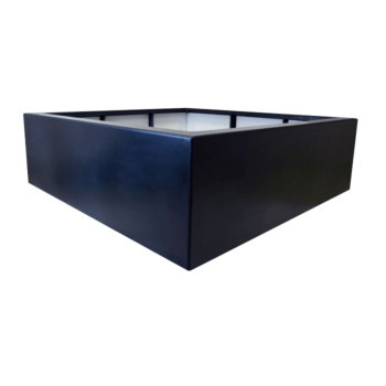 Stakloplastična tegla za cvijeće - Kvadrat - 160 x 160 x 60 cm - RAL9005 mat (crna) - S dnom