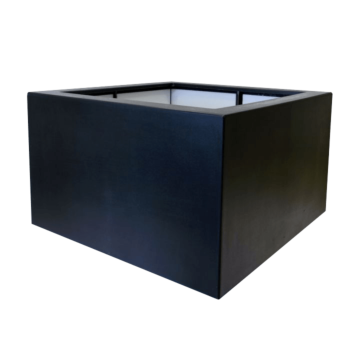 Stakloplastična tegla za cvijeće - Kvadrat - 160 x 160 x 80 cm - RAL9010 mat (bijela) - S dnom