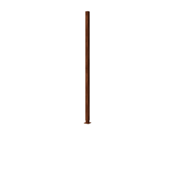 Ograda od corten čelika H - Završni stup s podnom pločom - 190 x 6 x 6 cm - Za 4x panel 47,5 cm