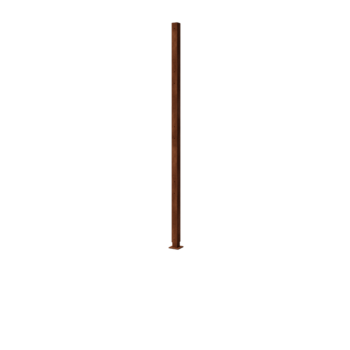 Ograda od corten čelika H - Kutni stup s podnom pločom - 190 x 6 x 6 cm - Za 4x panel 47,5 cm