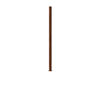 Ograda od corten čelika H - Završni stup s podnom pločom - 190 x 6 x 6 cm - Za 3x panel 63,3 cm