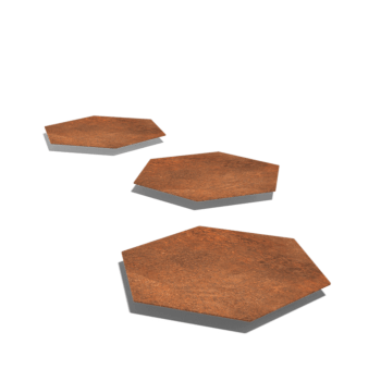 Corten čelična vrtna podna ploča Hexagon 50