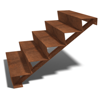 Corten čelične stepenice New York 5-stepenica (širina 120 cm)