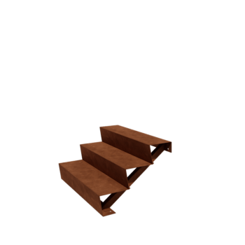 Corten čelične stepenice New York 3-stepenica (širina 100 cm)