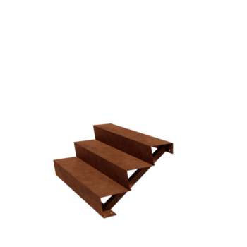 Corten čelične stepenice New York 3-stepenica (širina 120 cm)
