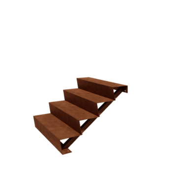 Corten čelične stepenice New York 4-stepenica (širina 100 cm)
