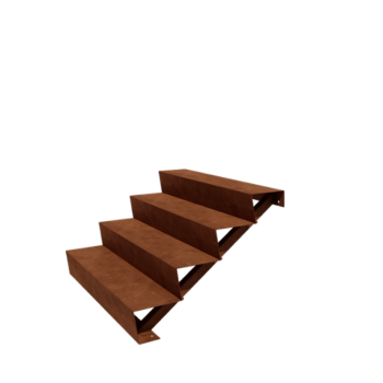 Corten čelične stepenice New York 4-stepenica (širina 120 cm)