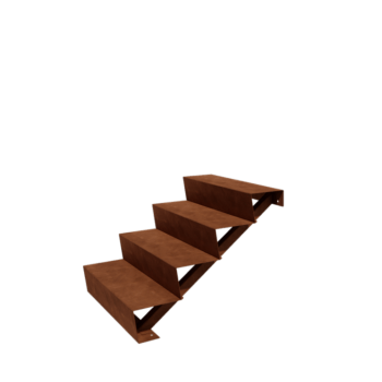 Corten čelične stepenice New York 4-stepenica (širina 80 cm)
