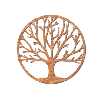 Corten čelika zidna dekoracija - Stablo Small - 50 x 50 cm