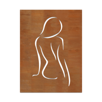Corten čelika zidna dekoracija - Žena Large - 100 x 75 cm