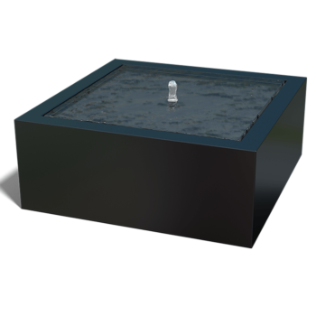 Aluminijski stol s vodom - Lyra - 100 x 100 x 40 cm - RAL9010 mat (bijela) - S LED osvjetljenjem