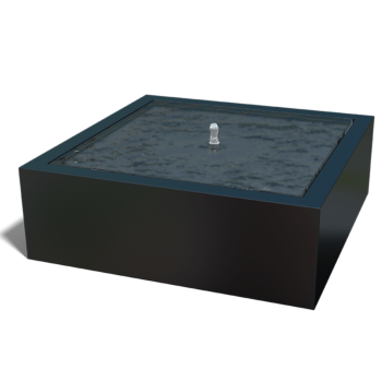 Aluminijski stol s vodom - Lyra - 120 x 120 x 40 cm - RAL9010 mat (bijela) - S LED osvjetljenjem
