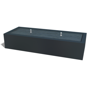 Aluminijski stol s vodom - Lyra - 200 x 80 x 40 cm - RAL9010 mat (bijela) - S LED osvjetljenjem