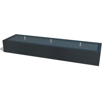 Aluminijski stol s vodom - Lyra - 300 x 80 x 40 cm - RAL9005 mat (crna) - S LED osvjetljenjem