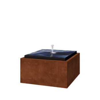 Vodeni stol od corten čelika - Orin - 80 x 80 x 40 cm - S LED osvjetljenjem