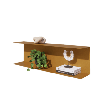 Čelična zidna polica - C-oblik - 100 x 20 x 28 cm - Gold