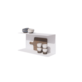 Čelična zidna polica - C-oblik - 60 x 20 x 28 cm - RAL9010 mat (bijela)