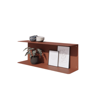 Čelična zidna polica - C-oblik - 80 x 20 x 28 cm - Corten look