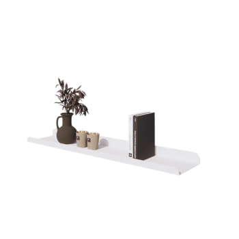 Čelična zidna polica - U-oblik - 100 x 20 x 5 cm - RAL9010 mat (bijela)