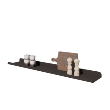 Čelična zidna polica - U-oblik - 120 x 20 x 5 cm - RAL9005 mat (crna)